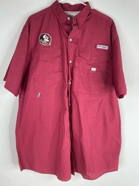 Columbia PFG Florida State Seminoles Men's fishing Button Down Shirt Size Large